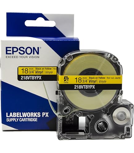 Amazon.com: Epson LABELWORKS 224VSLPX Label Tape - Black on White